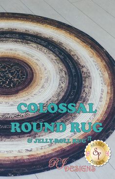 a round rug with the words colossal round rug on it