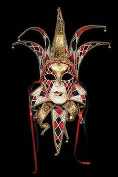 Venetian Mask | Icaro Jolly Harlequin Mask, Venetian Costumes, Leona League Of Legends, Jester Mask, Venice Carnival Costumes, Costume Venitien, Venice Mask, Venetian Carnival Masks, Clown Mask