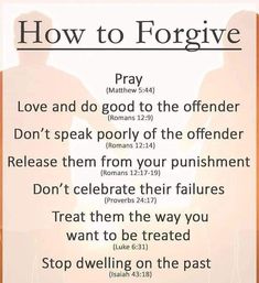 a poster with the words how to forgive written in white and orange lettering on it