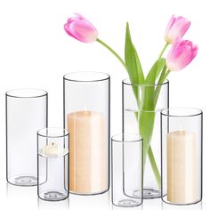 PRICES MAY VARY. Multi-purpose Candle Holders: Our set includes 12 hurricane candle holders of various sizes, featuring simple yet elegant designs that make them perfect for use as pillar holders, floating holders, or flower vases. They're an excellent choice for modern home decor Common Size: X-Large vase measures 3.7"D x 10"H, Large one measures 3.3"D x 7.8"H, Medium one measures 2.5"D x 6"H, fit for standard pillar candles, votive candles, floating candles and flowers. Note: be sure to choose Klein Aquarium, Cylinder Candle Holders, Floating Candle Holders, Glass Pillar Candle Holders, Glass Cylinder Vases, Clear Vases, Flower Candle Holder, Flower Vases Decoration, Glass Flower Vases