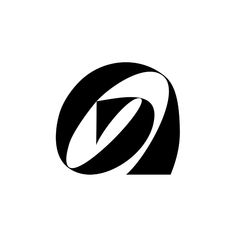 a black and white logo with the letter d