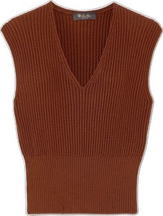 Fitted Wool Knitted Top, Spring Wool Knitted Tops, Spring Textured Knit Merino Wool Tops, Knit Ribbed Tops For Workwear, Knit Tops With Ribbing For Workwear, Ribbed Knit Tops For Office, Fine Knit Brown Wool Tops, Fitted Merino Wool V-neck Top, Spring Wool Ribbed Tops