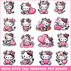 the hello kitty valentine pngs bundle is available for all kinds of people to use