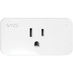 the wyze outlet is white and has two outlets