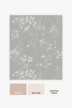 the color scheme for this wallpaper is soft pink, soft grey and soft gray