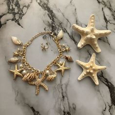 Brand New Ocean Accessories Including - 2 Starfish Hair Clips - 1 Starfish Ear Cuff - 1 Starfish Bracelet Mermaid Core Aesthetic Jewelry, Coastal Jewellery, Ocean Accessories, Ocean Things, Sea Accessories, Starfish Hair Clip, Mermaid Accessories, Starfish Jewelry, Mermaid Top