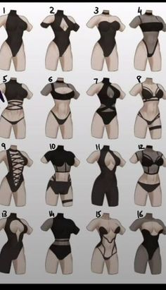 an image of different types of women's swimsuits