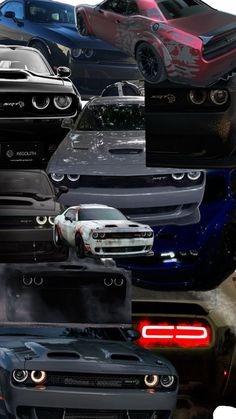 many different cars are shown in this collage with the same color and size as each car