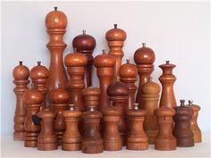 a chess set made out of wooden pieces