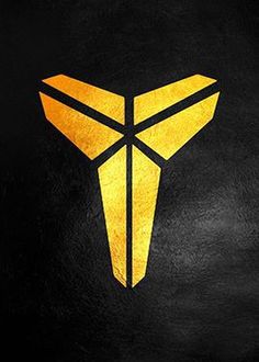 a yellow and black logo on a black leather textured surface that looks like an arrow