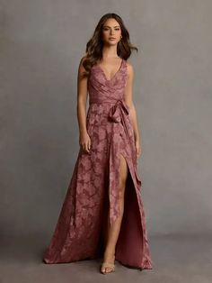 Azazie floral maxi affordable wedding guest dress Rusty Rose Dress, Rose Formal, Atelier Dress, Maxi Evening Dress, Winter Wedding Guest Dress, Winter Wedding Guests, Rose Maxi Dress, 2025 Wedding, Military Ball Dresses