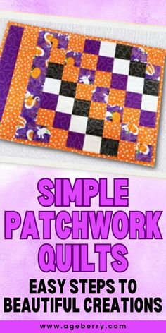 Simple patchwork quilts are the perfect introduction to quilting, offering beautiful results with minimal effort. Whether you're making a small throw or a larger bed quilt, patchwork quilting is a great way to get creative and enjoy the process. Start with basic designs and build your way up to more complex patterns. patchwork quilts, easy quilt patterns, patchwork designs, beginner quilting ideas.