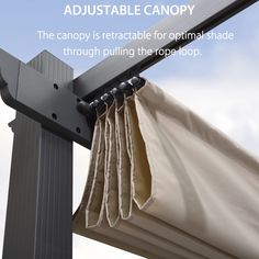 the canopy is retractable for optimal shade through pulling the rope loop