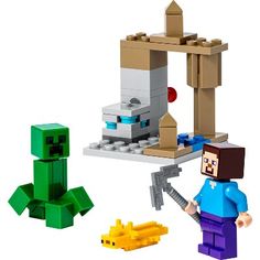 two legos that are made to look like minecraft