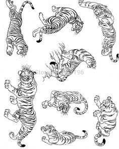 tiger coloring pages to print and color for kids with pictures of tigers in black and white