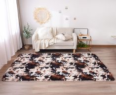 PRICES MAY VARY. Design:This pet-printed rug is designed with a pattern of puppy paws and bones, which can make the room full of vitality and cuteness.This fluffy carpet provides a tranquil refuge for your family to rest their body and mind after a hectic day Material:This rug is made of high-quality material, which has excellent touch feeling, with this soft and fluffy carpet, your child can freely play at home. Package and Size:Include 1 soft rug. The size is 4 feet x 6 feet / 48 inches x 72 i Cow Print Area Rug, Fuzzy Area Rug, Animal Print Carpet, Cow Print Rug, Faux Cowhide Rug, Boy Girl Bedroom, Dorm Living Room, Kids Flooring, Faux Cowhide