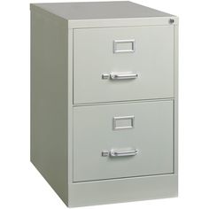 two drawer file cabinet with handles on each side