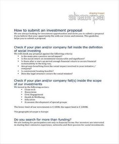 the business plan for an investment company is shown in this brochure, which includes information