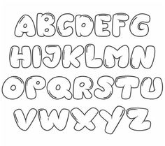 the alphabet is drawn in black and white