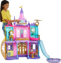 Inspired by unforgettable characters and scenes in Disney movies, this Magical Adventures Castle is a dream come true for any Disney Princess fan! Disney Princess Doll House, Princess Doll House, Disney Princess Castle, Disney Princess Characters, Firefly Lights, Disney Princess Dolls, Disney Princess Fashion