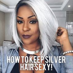 Hair Color Ideas For Graying Hair For Black Women, Haircut Options, Grey Ombre Hair, Beautiful Gray Hair, Cruella Deville, Silver Strand, Silver Hair Color, Natural Gray Hair, Exercise Tips