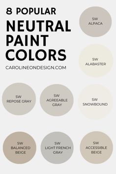 the 8 popular neutral paint colors that are available for all types of walls and ceilings