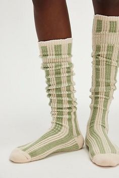 Find Reliable Of Milwaukee Stripe Out Tall Socks on Editorialist. So cool in a staple knit fabrication, these tall socks are featured in a forever classic striped design, perfect to pair with absolutely anything from a bold boot to a luxe loafer. Stripe Out Tall Socks by Reliable Of Milwaukee in Grey/Ivory