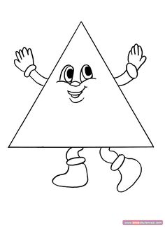 a cartoon triangle with two hands and one eye