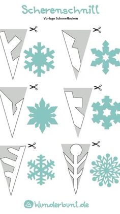 the snowflakes are cut out and ready to be used in this craft project