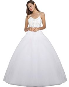 PRICES MAY VARY. Girls petticoat underskirt fabric: polyester, comfortable to wear, most dresses need a hoop skirt petticoat half slips underneath to keep its shape, easily walk and turn. The undergarment slips petticoat hoop skirt is fluffy. Wedding hoop skirt petticoat for girls: 6 hoop skirt petticoat crinoline for girls can wear as undergarment slips and it has single layer, with 6 strong hoops, which make the ball gown wedding dress fluffier and in good full shape. Size of hoop skirt for wo Crinoline Dress For Debutante Ball With Full Skirt, Voluminous Crinoline Dress With Full Skirt, Voluminous Crinoline Full-skirt Dress, Full Tulle Petticoat With Crinoline, Full Crinoline Skirt For Debutante Ball, Voluminous Crinoline Ball Gown Petticoat, Debutante Ball Full Tulle Petticoat, Crinoline Wedding Dress, Hoop Petticoat