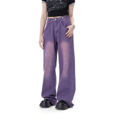 Niche Loose Washed Purple Jeans

Fabric: Cotton

Size: S, M, L, XL,

Color : Black, Pink, Purple, Green

Applicable Scene: Leisure, Daily Purple Themed Outfits, Soft Purple Outfit, Purple Baggy Jeans, Dark Purple Clothes, Black Purple Outfit, Purple Grunge Outfits, Black And Purple Outfit, Purple Jeans Outfit, Green And Purple Outfit