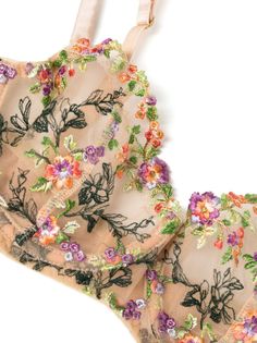 Find GILDA & PEARL Fiori Primavera Silk Bra on Editorialist. powder pink silk floral embroidery adjustable spaghetti straps moulded cup rear clasp fastening Just a reminder that this piece must be tried on over your own garments. We've partnered with Good On You — an independent agency that rates how brands perform in relation to their impact on the planet, people and animals, with a multi-criteria rating simplified to a five points scale. In order to be awarded our conscious label, larger brands need to score a minimum of four out of five ('Good'), while smaller brands must score at least three out of five ('It's A Start'). This item comes from a brand rated three out of five ('It's A Start') by Good on You. Please note, this is a brand-level rating and does not guarantee that this produc Yellow Lingerie, Clear Bra, Floral Lingerie, Lingerie Inspiration, Adjustable Bra, Mesh Bra, Lace Set, Cute Lingerie, Hangzhou