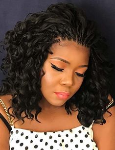 Crochet Braids Short Hairstyles, Sew In Hairstyles Short Curls, Pixie Braids Hairstyles For Black Women, Crochet Hair Wedding Styles, Crochet Braid Styles Ideas Hairstyles, Crowshay Hairstyles, Braids With Crochet In Back, Crochet Braid Styles Box Braids, Human Hair Crochet Styles