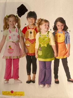 the children's clothing pattern is designed to look like they are wearing different outfits