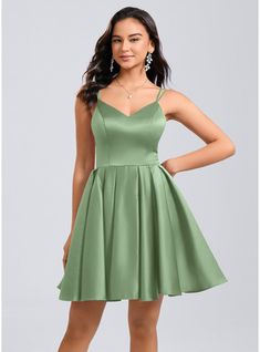 JJ's House Bow Satin V-Neck Fall Spring Summer Ball-Gown/Princess General Plus Back Zip Vintage Beautiful Back Skater Dresses Basil Height:5.8ft（176cm） Bust:32in（82cm）Waist:24in（61cm）Hips:35in（89cm） Short Spaghetti Straps Homecoming Dress. #JJ's House #Bow #Satin #VNeck #Fall #Spring #Summer #BallGownPrincess #General #Plus #BackZip #Vintage #BeautifulBack #SkaterDresses #Basil #Short #SpaghettiStraps #HomecomingDress Dama Green Dresses, Sage Green Grade 8 Grad Dress, Dresses For 8th Grade Formal, Green V-neck Mini Dress For Homecoming, Green V-neck Dress For Homecoming, Satin V-neck Homecoming Dress, Green V-neck Mini Dress For Prom, Fitted Bodice V-neck Dress For Homecoming, V-neck Mini Dress For Prom Season