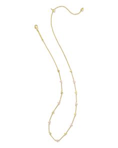 Buy Haven Gold Strand Necklace in Pink Enamel at KendraScott. Cute Dainty Necklaces, Layering Kendra Scott Necklaces, 2025 Wishlist, Add Meaning, Necklaces Pink, Necklace Kendra Scott, Preppy Jewelry, Trending Engagement Rings, Kendra Scott Necklace