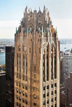 the top of a building in new york city