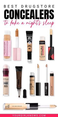 Who needs a full 8 hours when you've got the best drugstore concealers in your beauty arsenal? We've tested and found the crème de la crème that'll have you faking a full night's sleep and looking effortlessly flawless! Whether you're battling under-eye circles after a Netflix binge or hiding the evidence of last night's party, these picks are your new BFFs. From lightweight formulas to full-coverage miracles, get ready to brighten, conceal, and conquer your day (or night). Best Drugstore Concealer, Drugstore Concealer, Best Drugstore Makeup, Makeup Must Haves, Undereye Circles, Flawless Face, Luxury Makeup, Drugstore Makeup