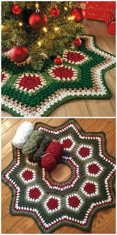 Granny Square Tree Skirt, Granny Square Tree, Square Tree Skirt, Crochet Tree Skirt, Square Tree, Crochet For Christmas, Christmas Tree Mat, Motifs Granny Square, Christmas Tree Skirts Patterns