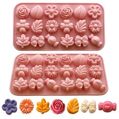 two trays with different shapes and sizes of flowers