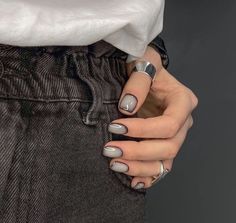 Minimal Nails Art, Grunge Nails, Gray Nails, Fire Nails