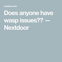 the text does anyone have wasp issues nextdoor