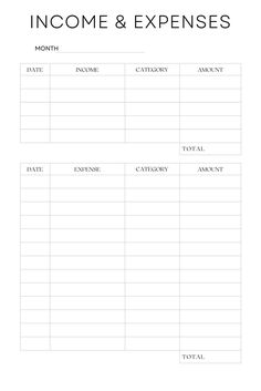 the printable worksheet for an invoice and expenies