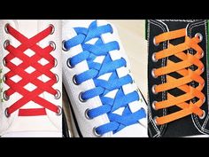 Cool Ways To Lace Your Shoes Step By Step, Creative Shoelace Tying, Cute Ways To Lace Up Your Shoes, How To Tie Shoe Laces That Are Too Long, Lacing Shoes Unique No Tie, Unique Shoelace Patterns, Creative Shoe Lacing, Fun Shoe Lace Patterns, Fancy Ways To Tie Shoelaces