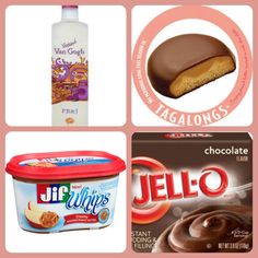 there are four different types of ice creams on this page, including chocolate and jello