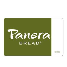 panera bread gift card with the words panera bread on it in white and green