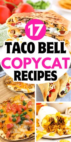 taco bell copycat recipe collage with text overlay