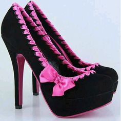 Black And Pink, Pink And Black, High Heels, Heels, For Sale, Pink, Black