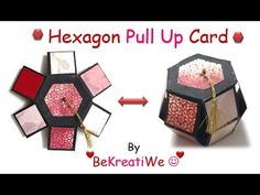 an origami hexagon pull up card