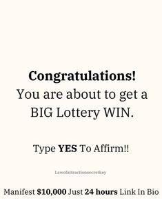 an ad for the big lottery win with text that reads congratulationss you are about to get a big lottry win